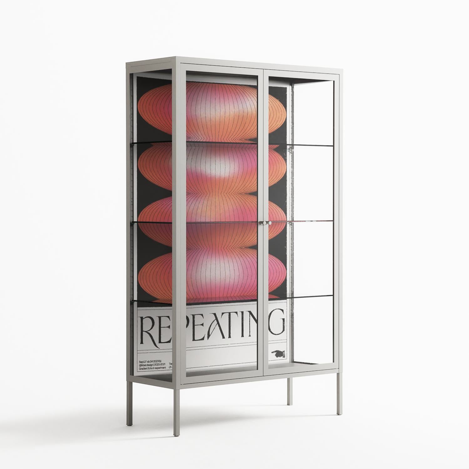 Repeating - Cabinet - Alexander Khabbazi - Chalk - Clear glass