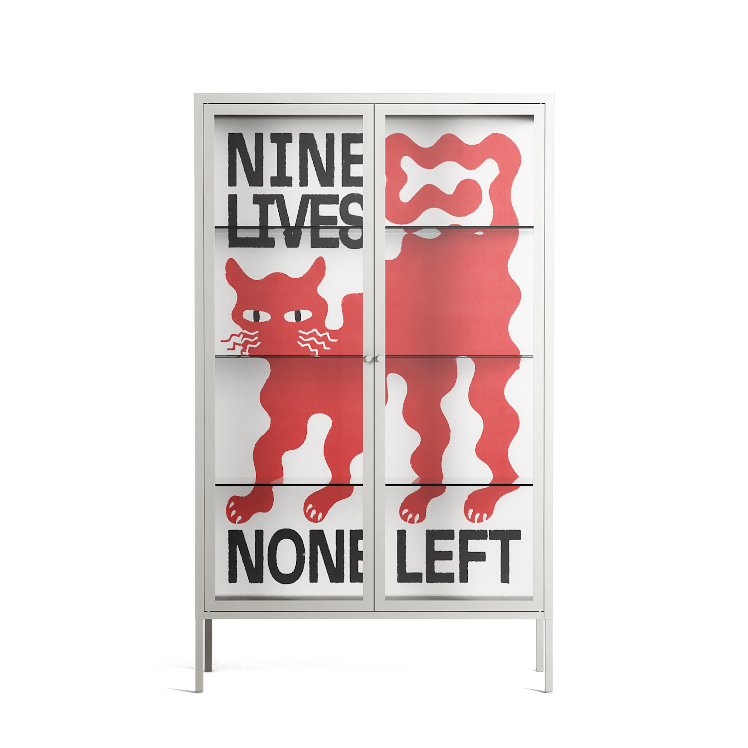 Nine Lives - Cabinet - Alexander Khabbazi - Chalk - Clear glass