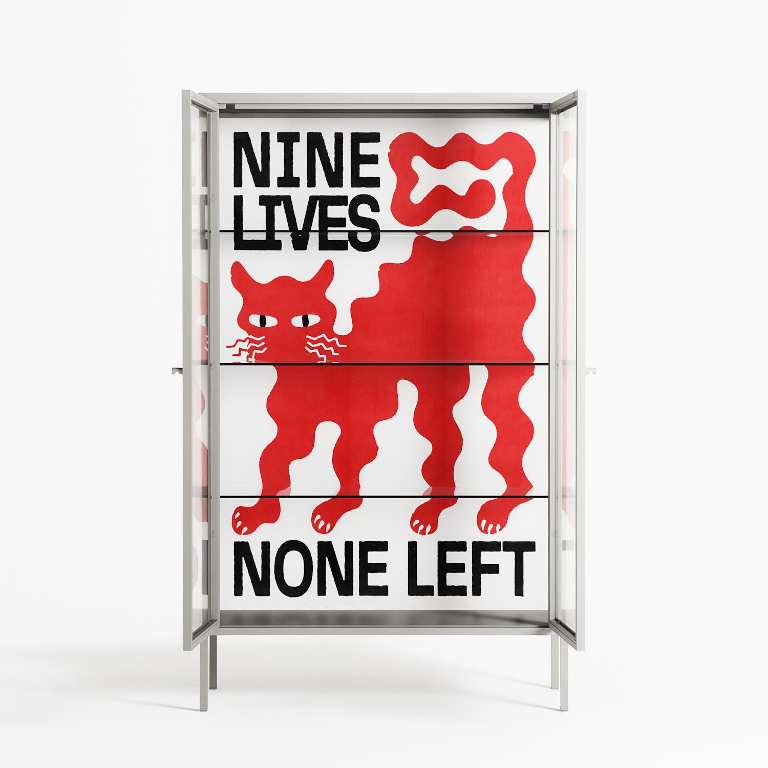 Nine Lives - Cabinet - Alexander Khabbazi - Chalk - Clear glass