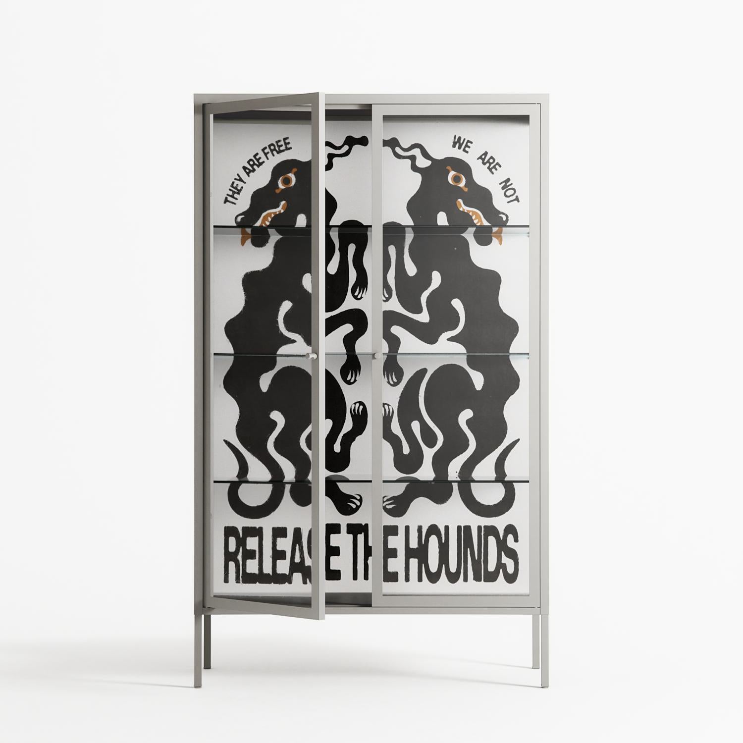 Hounds - Cabinet - Alexander Khabbazi - Chalk - Clear glass