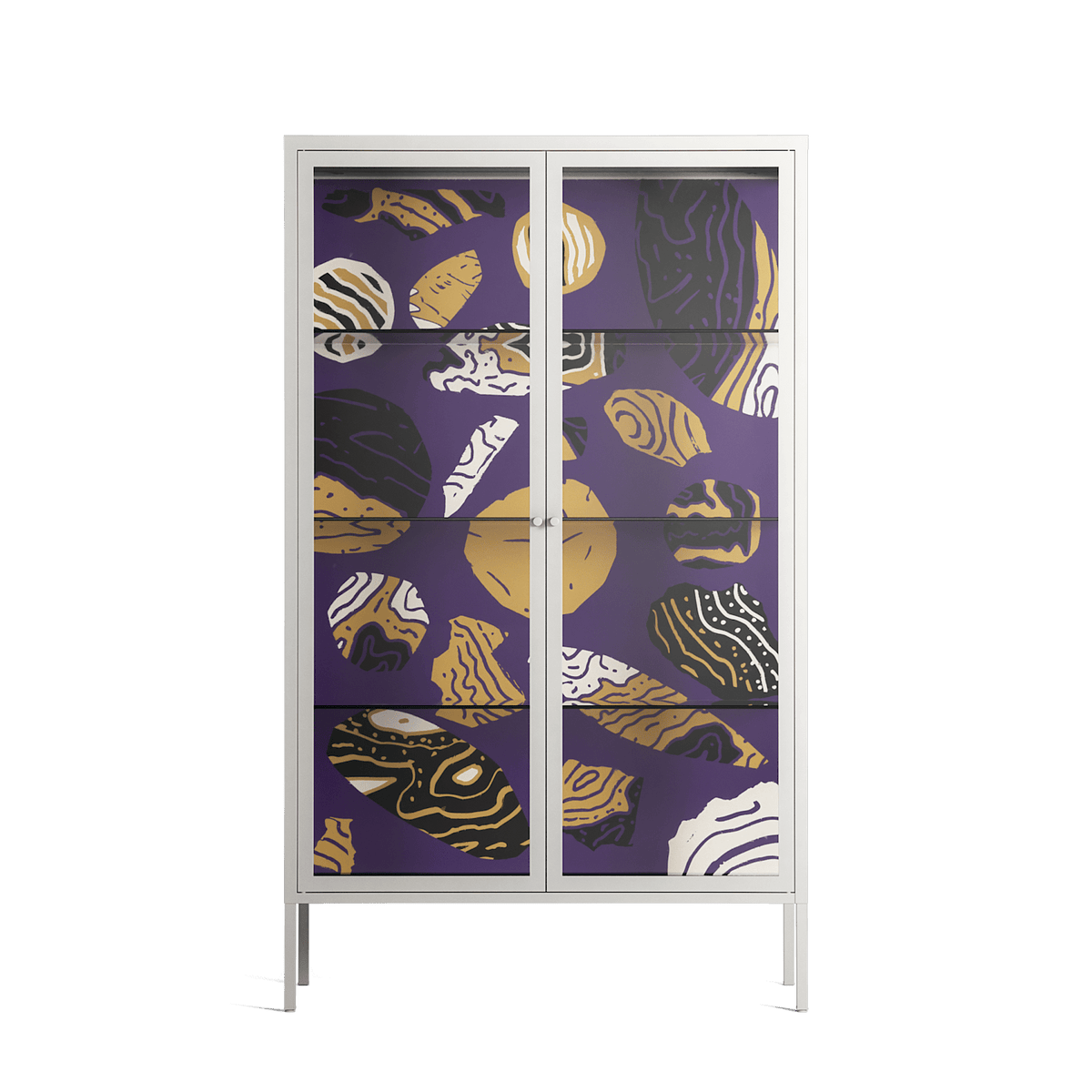 Pebbles - Cabinet - Nick Liefhebber - Chalk - Clear glass
