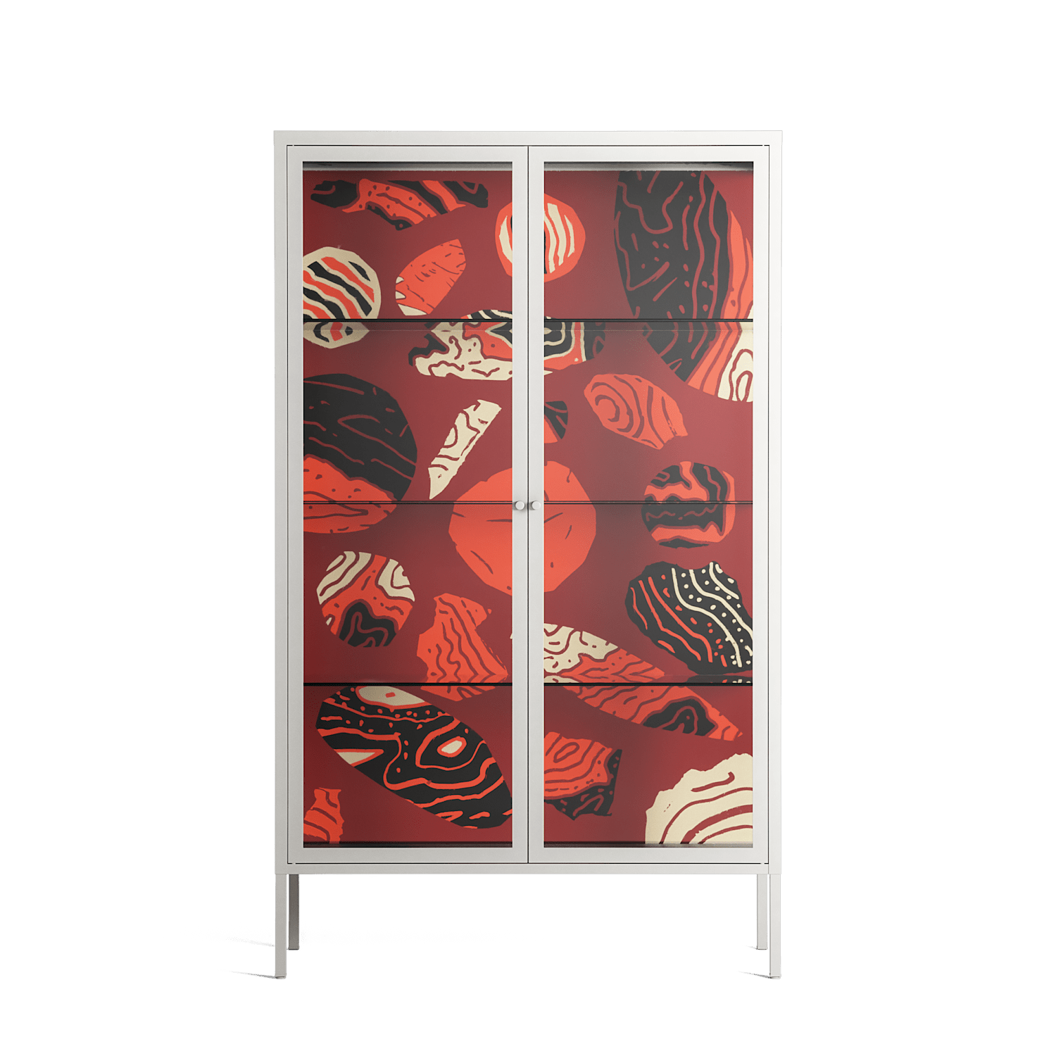 Pebbles 2 - Cabinet - Nick Liefhebber - Chalk - Clear glass