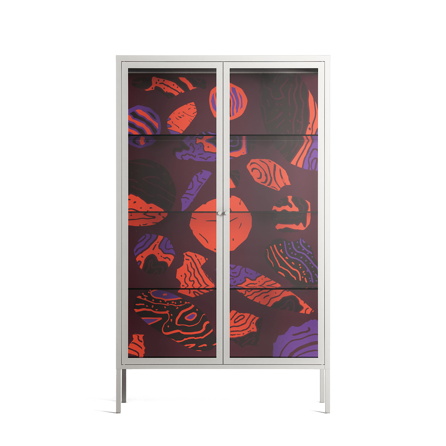 Pebbles 3 - Cabinet - Nick Liefhebber - Chalk - Clear glass