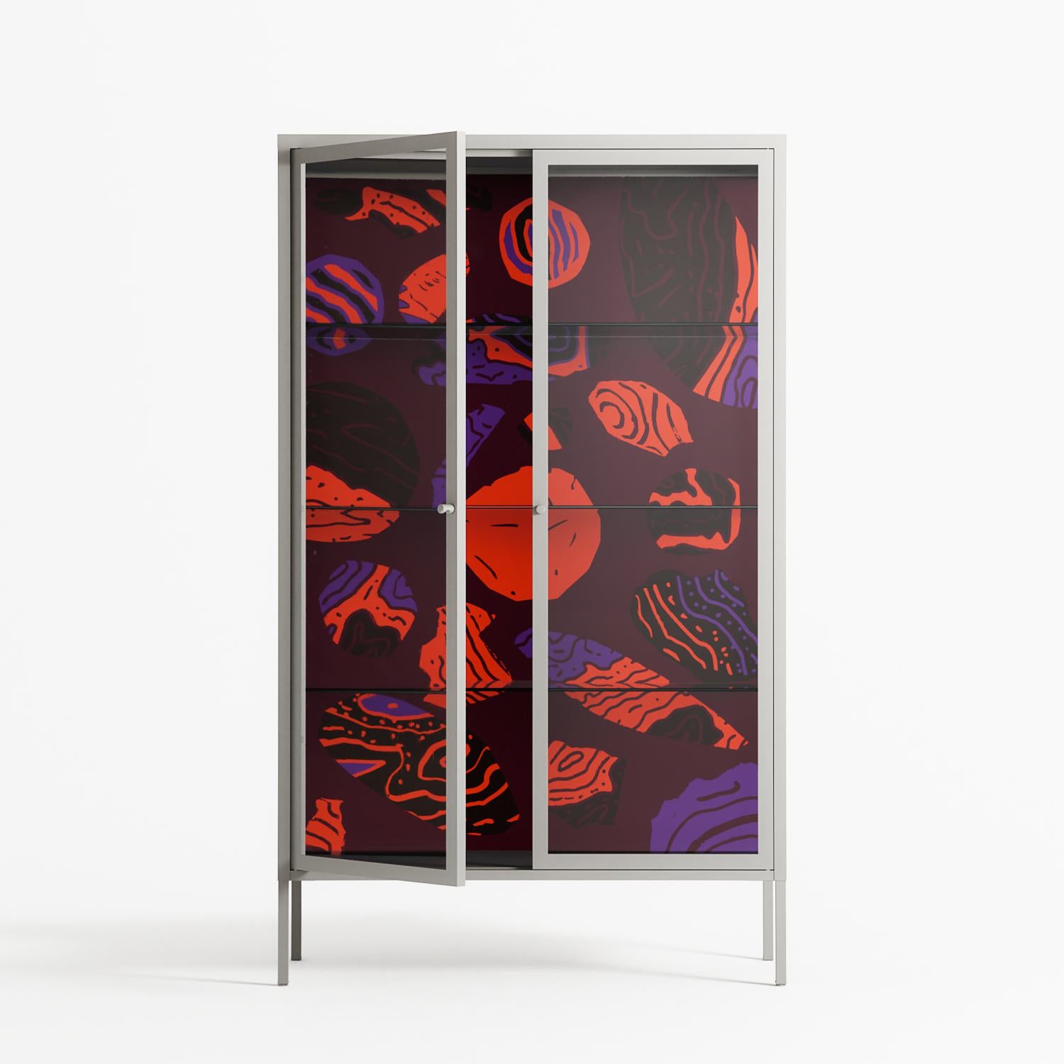 Pebbles 3 - Cabinet - Nick Liefhebber - Chalk - Clear glass
