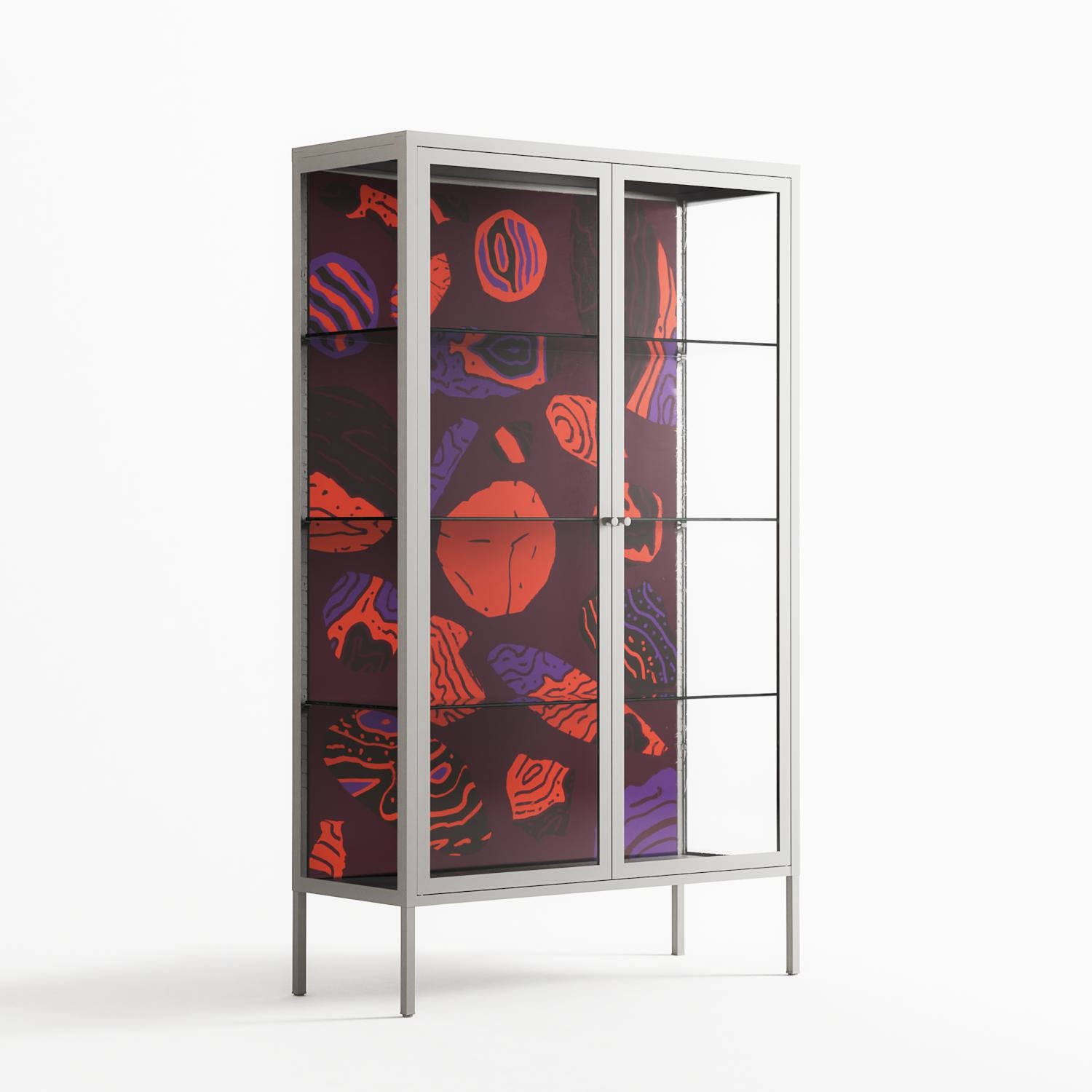 Pebbles 3 - Cabinet - Nick Liefhebber - Chalk - Clear glass