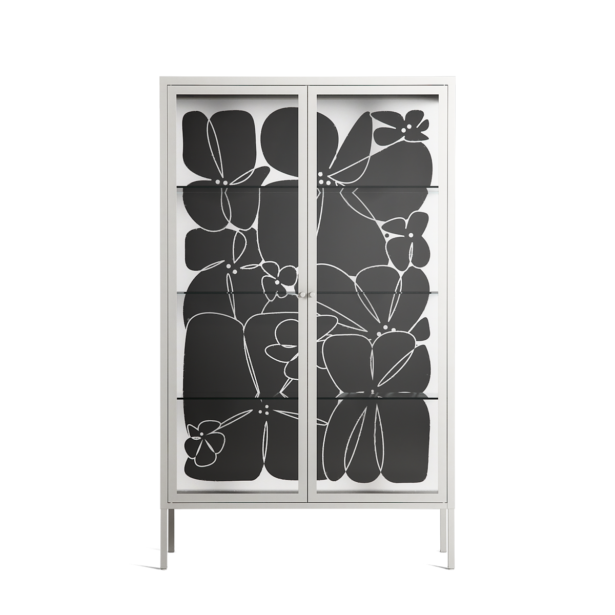 Black Flower - Cabinet - Konrad Blaszczyk - Chalk - Clear glass