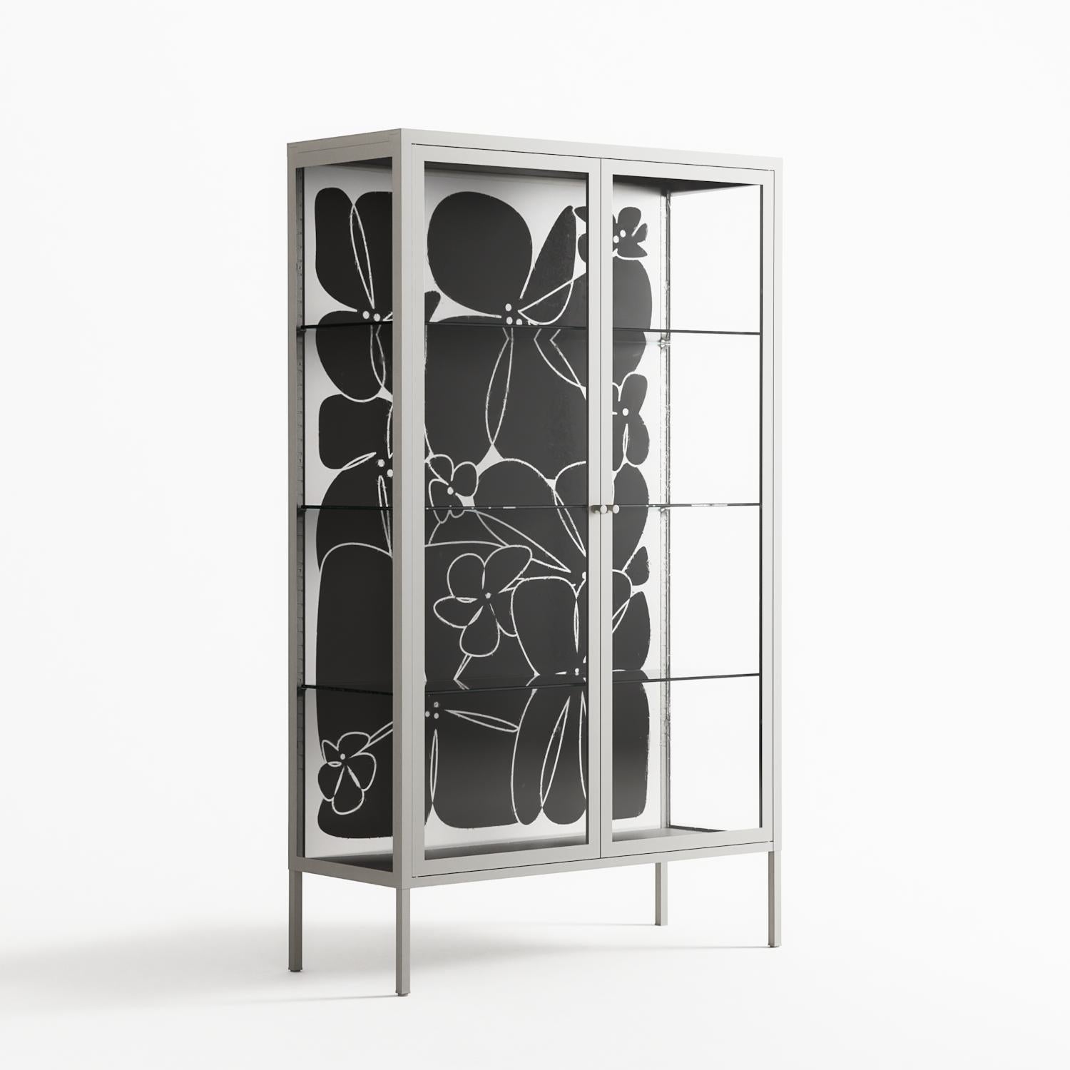 Black Flower - Cabinet - Konrad Blaszczyk - Chalk - Clear glass