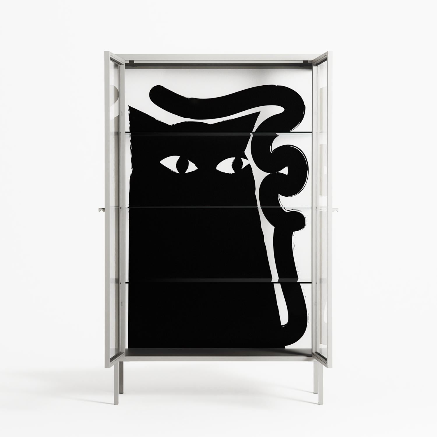 Black Cat - Cabinet - Konrad Blaszczyk - Pebble - Clear glass