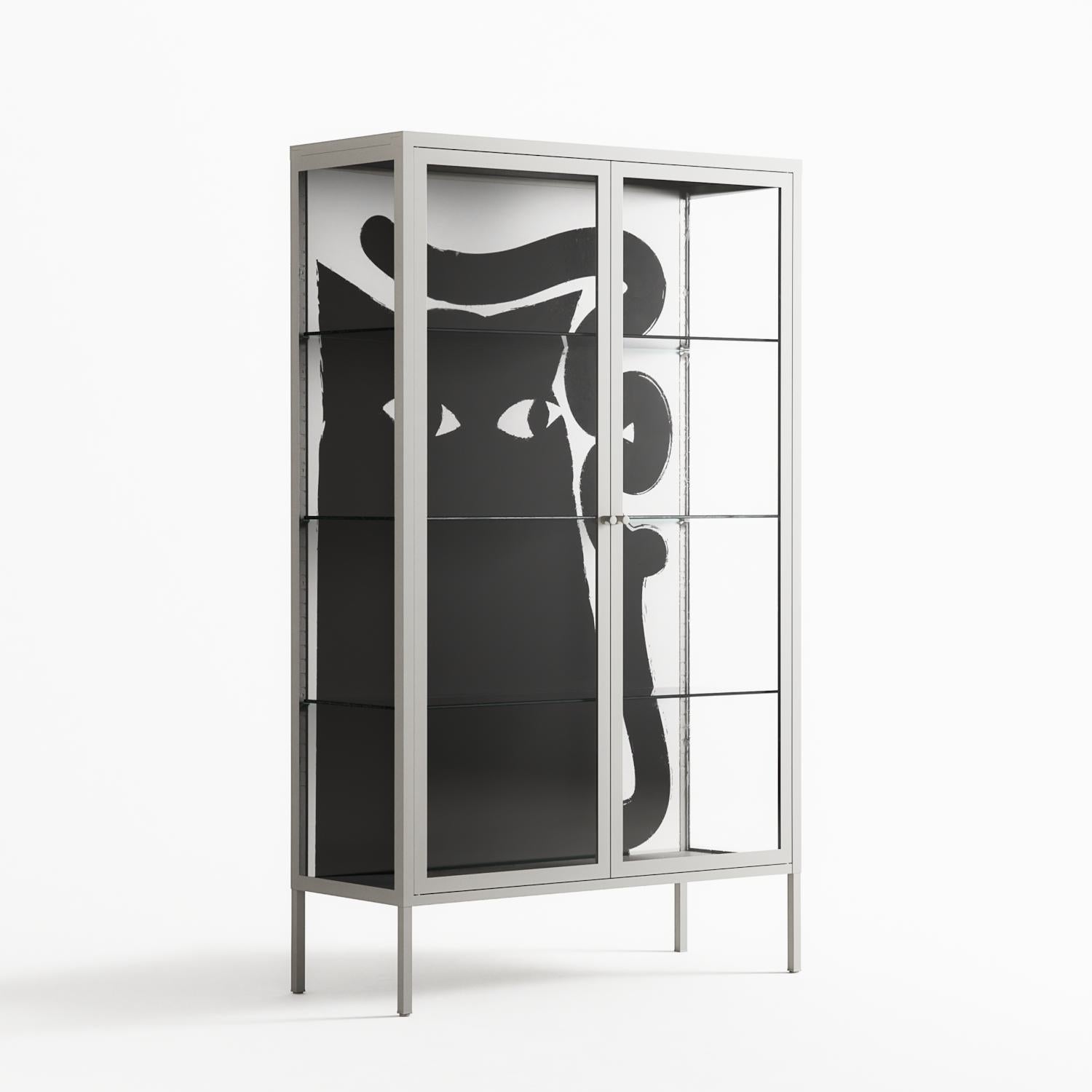 Black Cat - Cabinet - Konrad Blaszczyk - Chalk - Clear glass