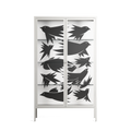 Black Birds - Cabinet - Konrad Blaszczyk - Chalk - Clear glass