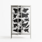 Black Birds - Cabinet - Konrad Blaszczyk - Chalk - Clear glass