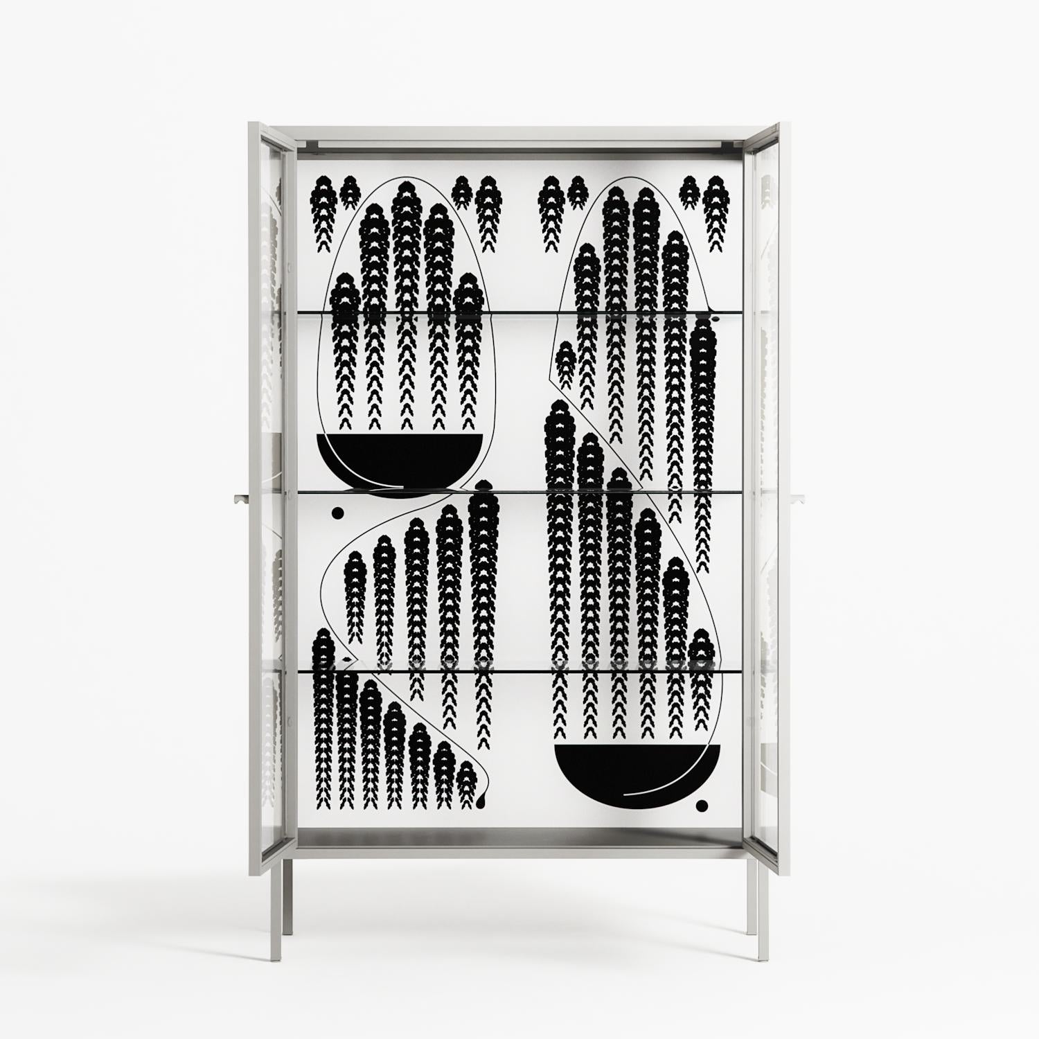 Black Fern - Cabinet - Konrad Blaszczyk - Chalk - Clear glass