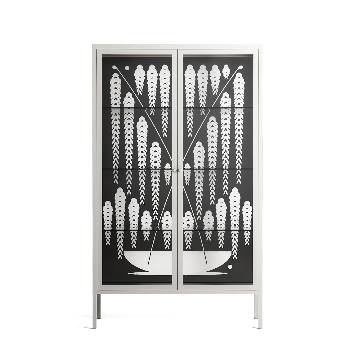 White Fern - Cabinet - Konrad Blaszczyk - Chalk - Clear glass