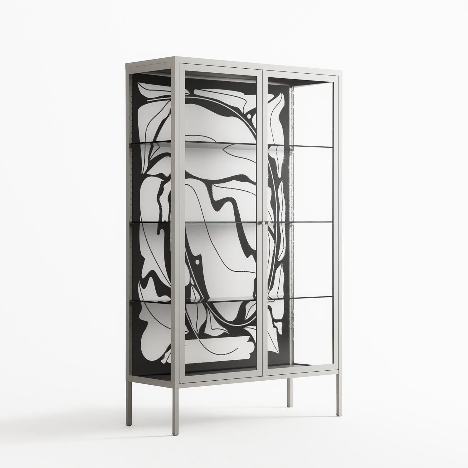 White Potted Plant - Cabinet - Konrad Blaszczyk - Chalk - Clear glass