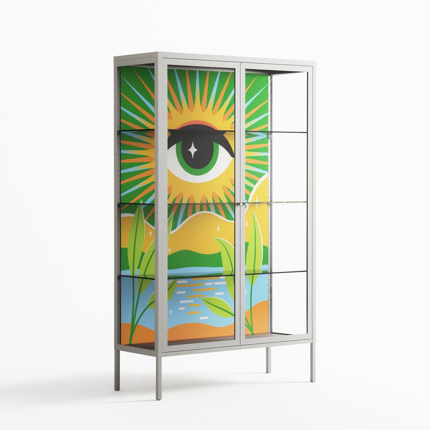 Curiosity - Cabinet - Heather Zhou - Chalk - Clear glass
