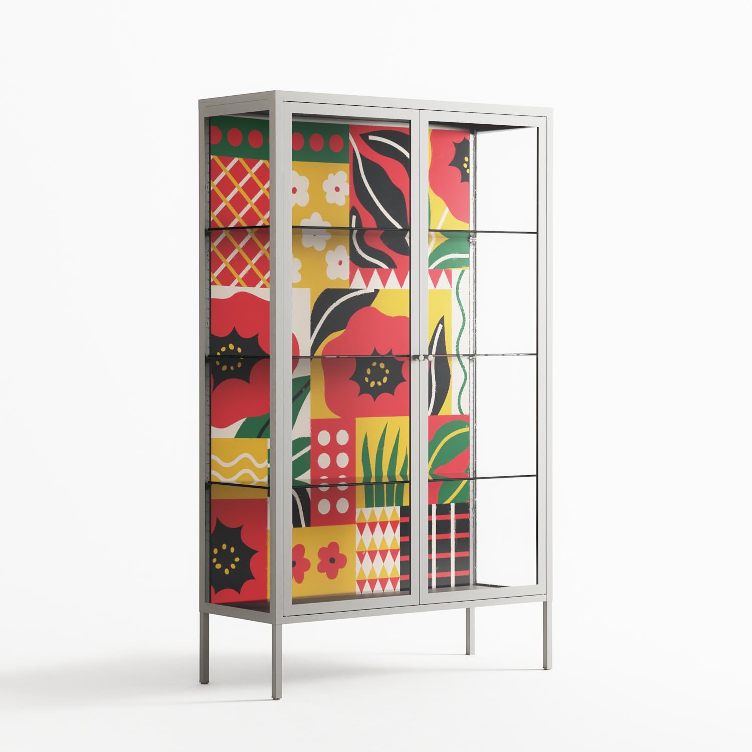 Flower C - Cabinet - Heather Zhou - Chalk - Clear glass