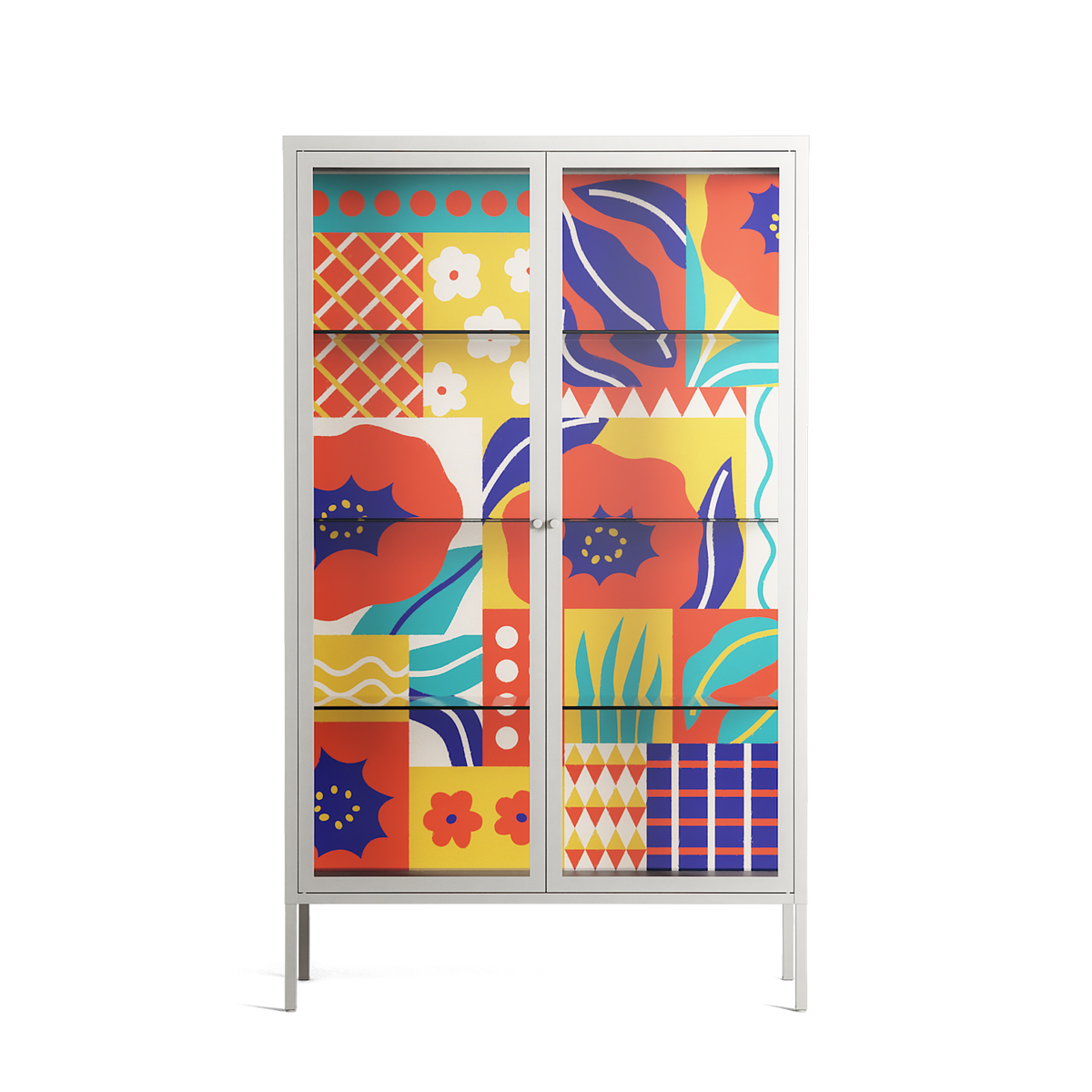 Flower A - Cabinet - Heather Zhou - Chalk - Clear glass