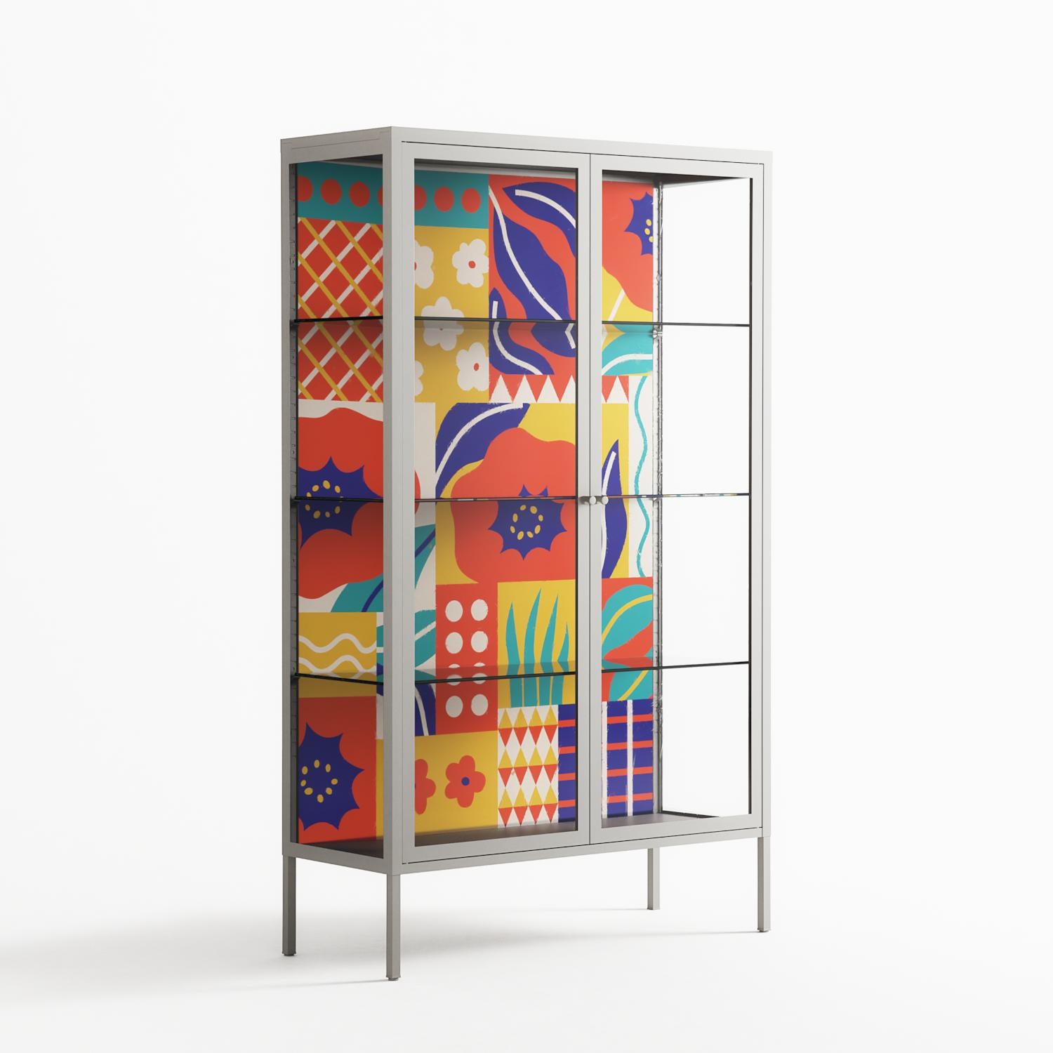 Flower A - Cabinet - Heather Zhou - Chalk - Clear glass
