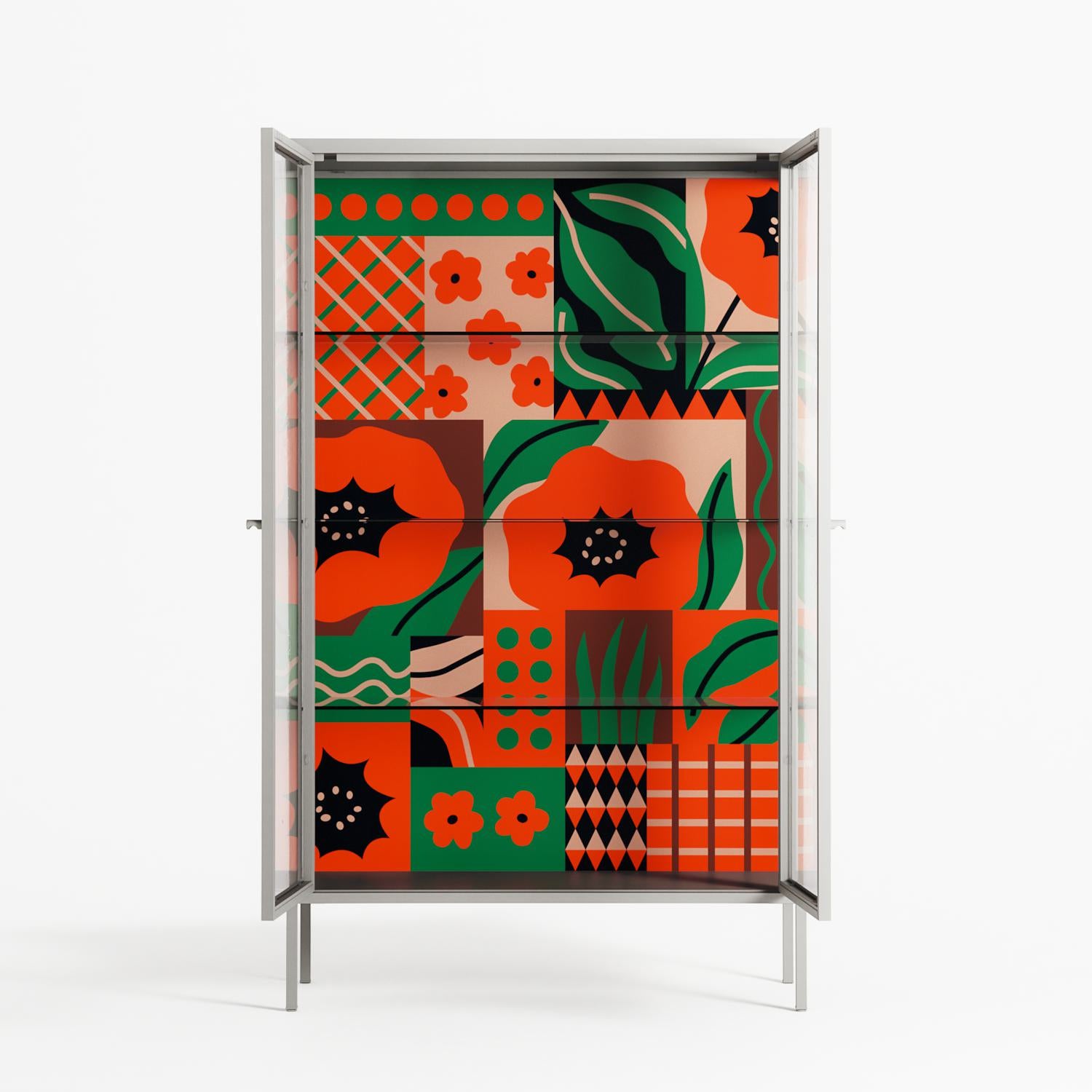 Flower B - Cabinet - Heather Zhou - Chalk - Clear glass