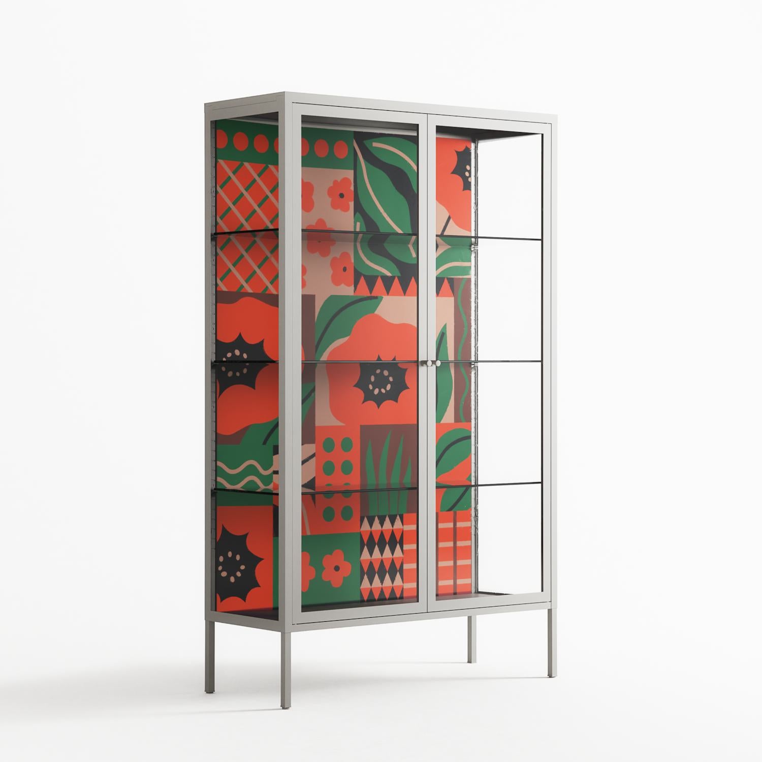 Flower B - Cabinet - Heather Zhou - Chalk - Clear glass