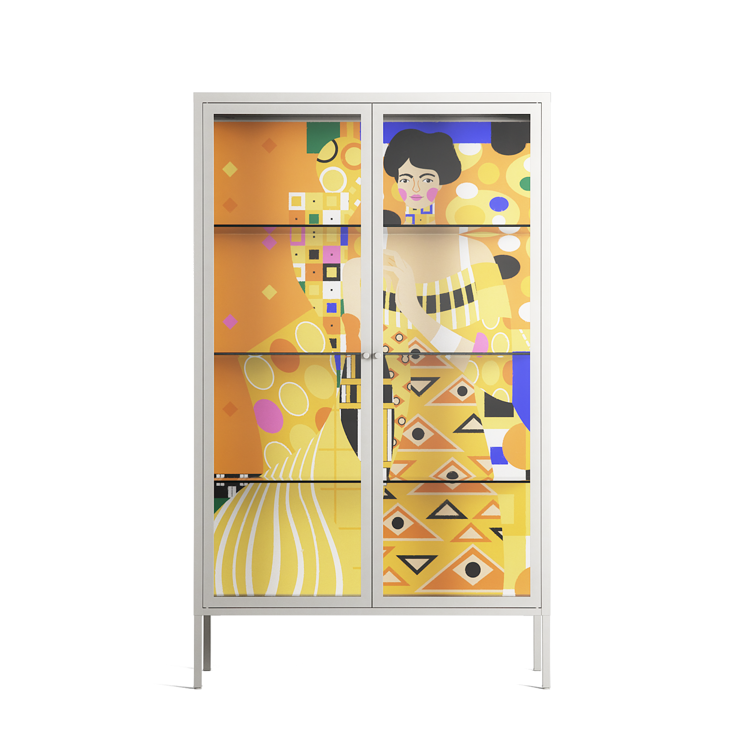 Klimt - Cabinet - Heather Zhou - Chalk - Clear glass