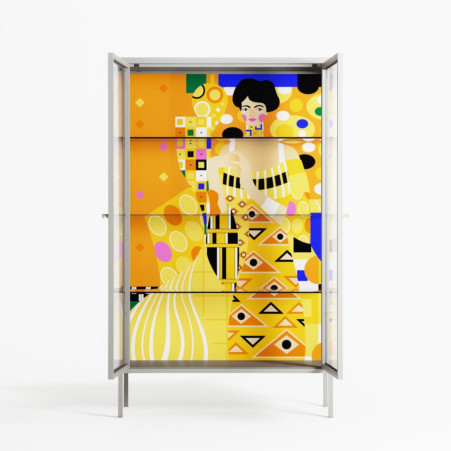 Klimt - Cabinet - Heather Zhou - Chalk - Clear glass