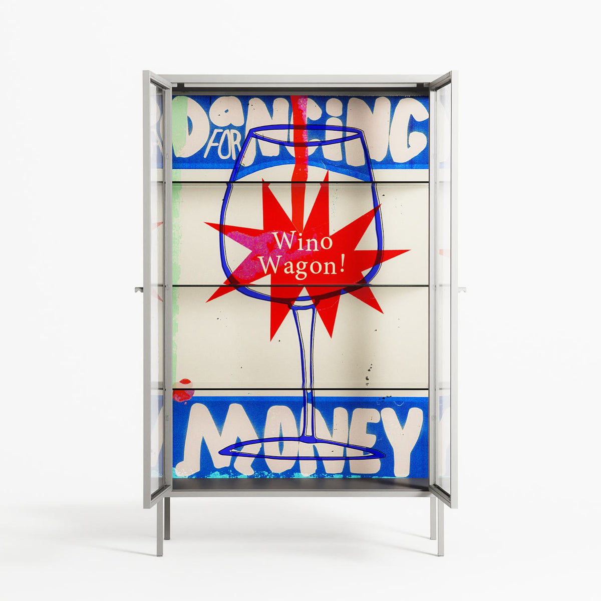 Wino Wagon - Cabinet - Ciara Wade - Chalk - Clear glass
