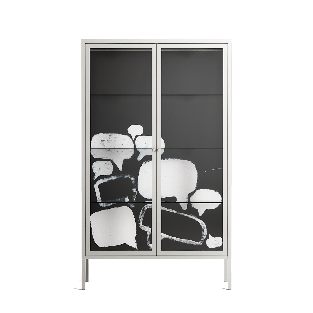 Talk Less Say More - Cabinet - Ciara Wade - Chalk - Clear glass