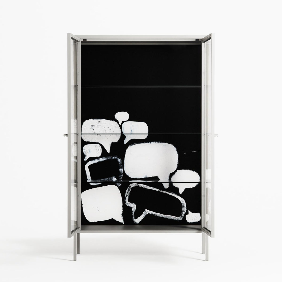 Talk Less Say More - Cabinet - Ciara Wade - Chalk - Clear glass