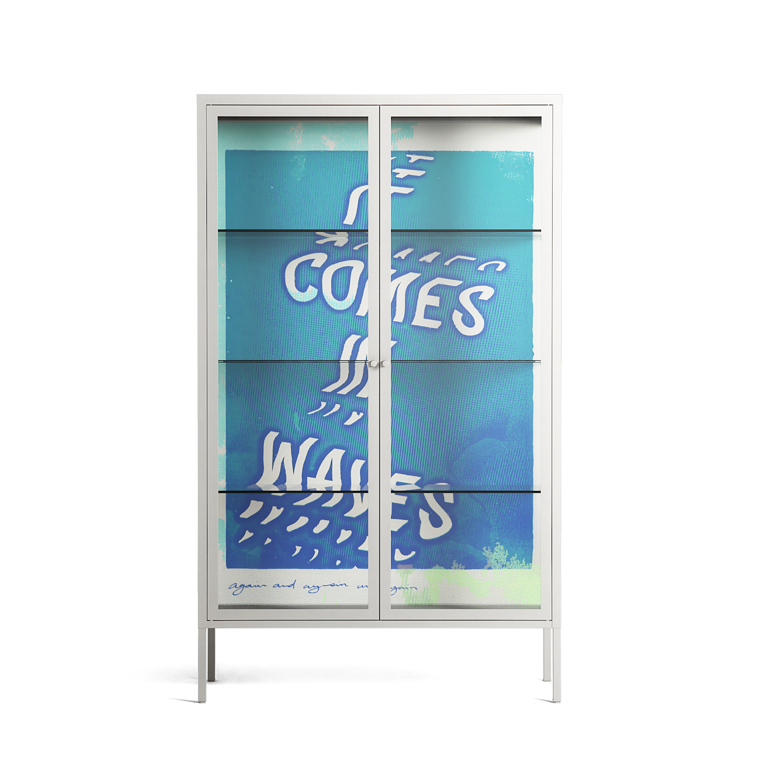 It Comes in Waves - Cabinet - Ciara Wade - Chalk - Clear glass