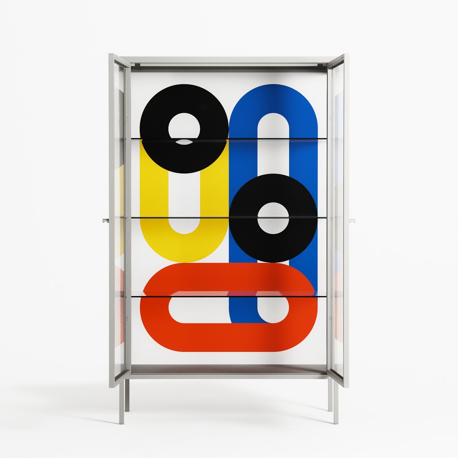 Arial - Cabinet - Vratislav Pecka - Chalk - Clear glass