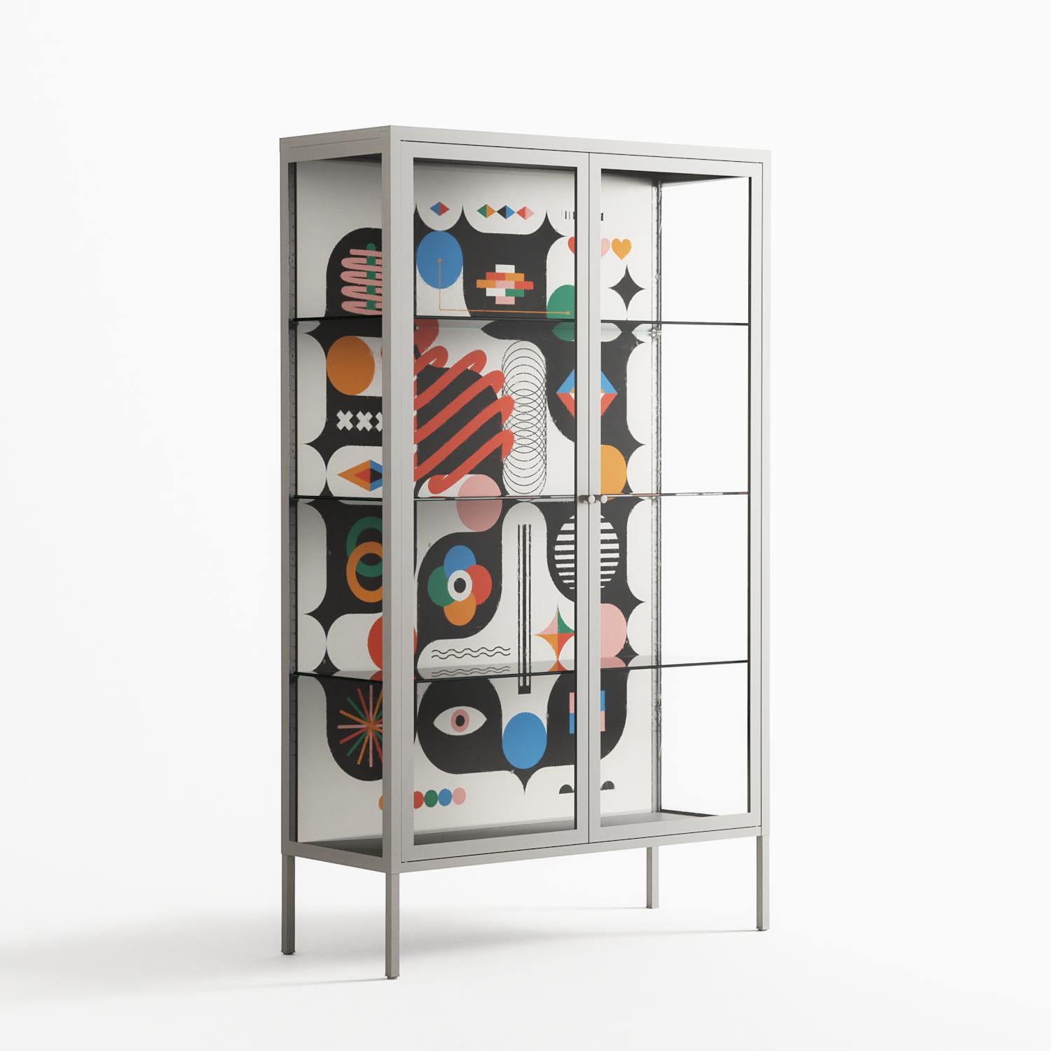 Connections - Cabinet - Vratislav Pecka - Chalk - Clear glass