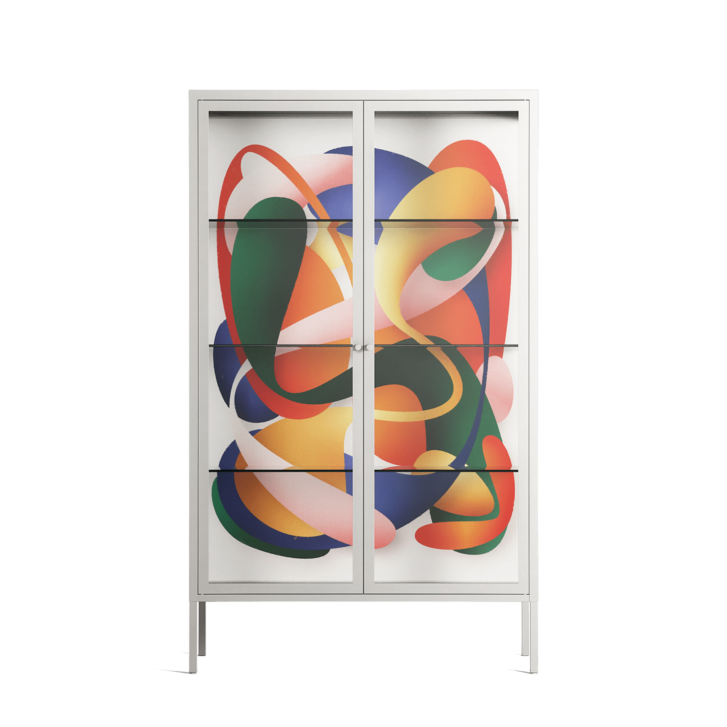 Gloss - Cabinet - Vratislav Pecka - Chalk - Clear glass