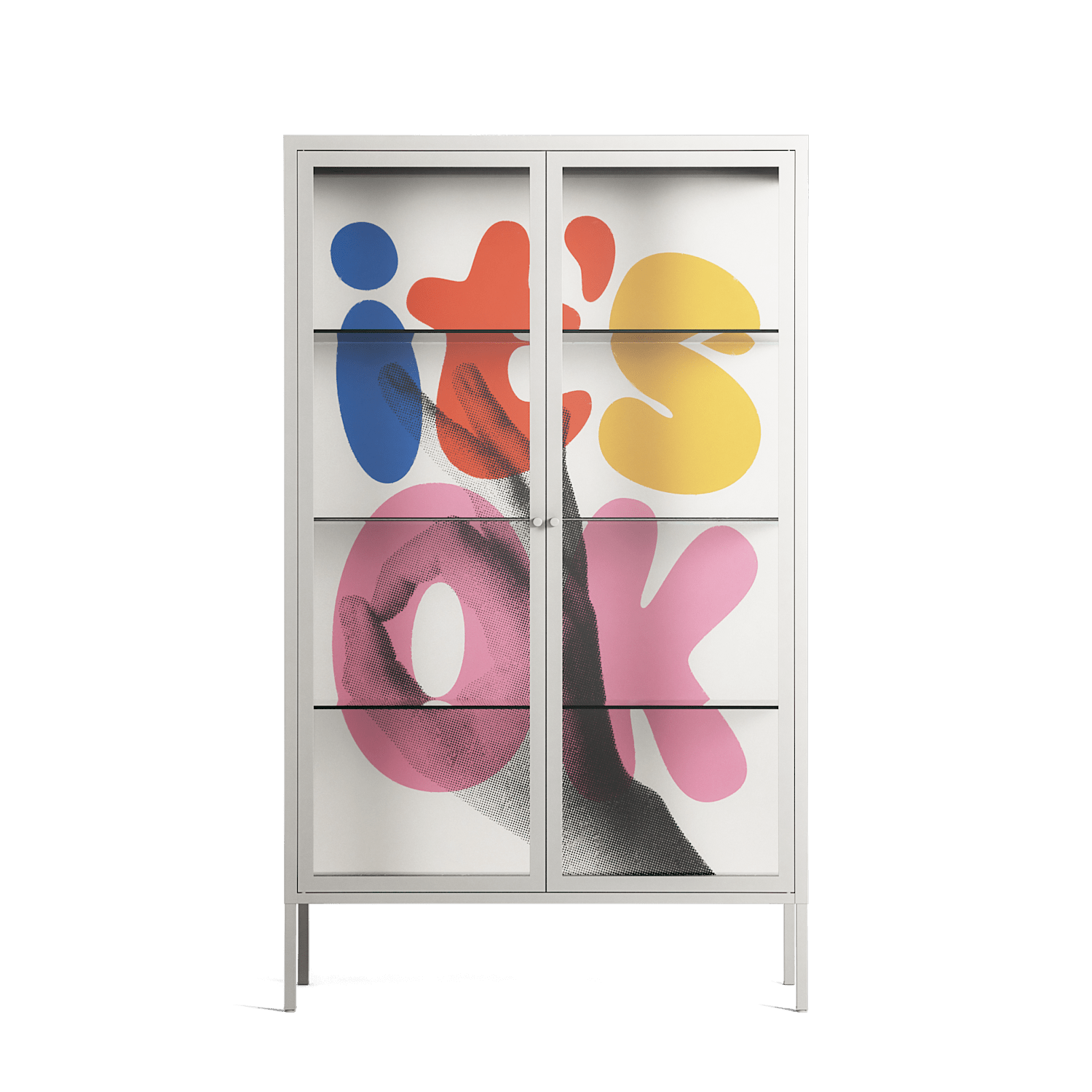 Its Ok - Cabinet - Vratislav Pecka - Chalk - Clear glass