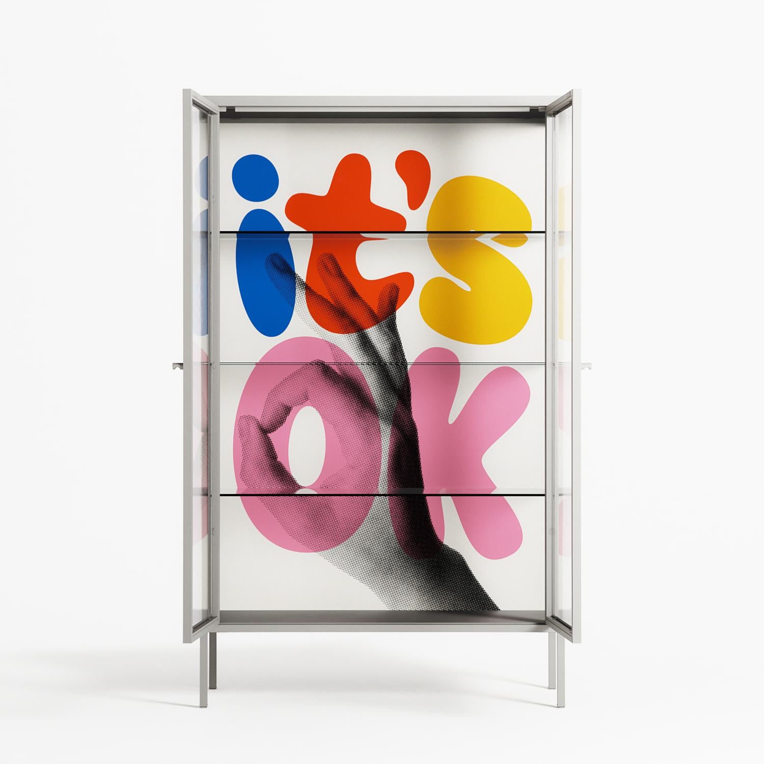 Its Ok - Cabinet - Vratislav Pecka - Chalk - Clear glass