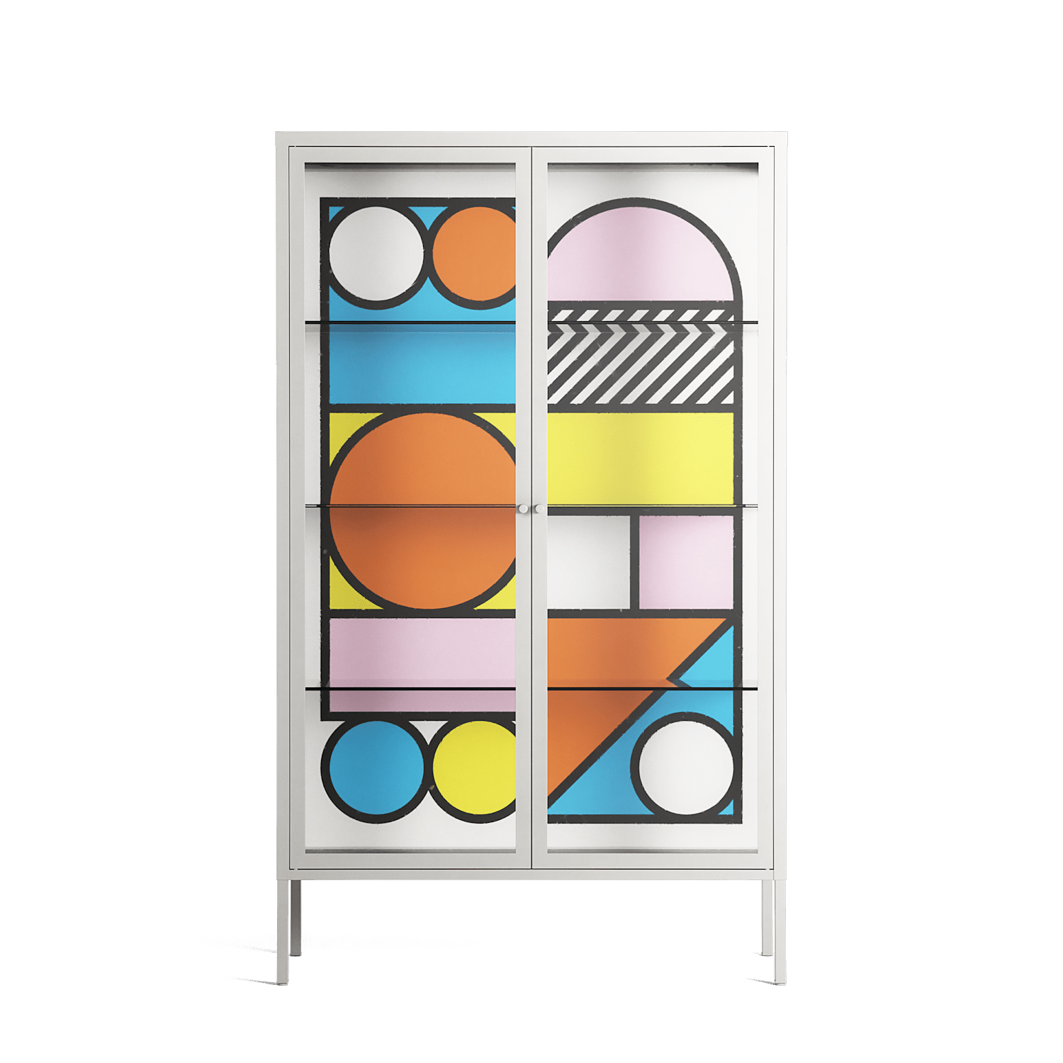 Palette - Cabinet - Vratislav Pecka - Chalk - Clear glass