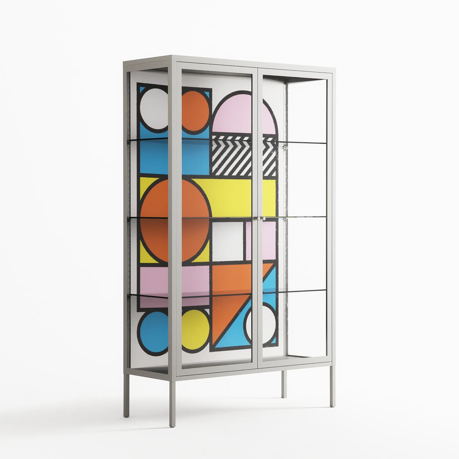 Palette - Cabinet - Vratislav Pecka - Chalk - Clear glass