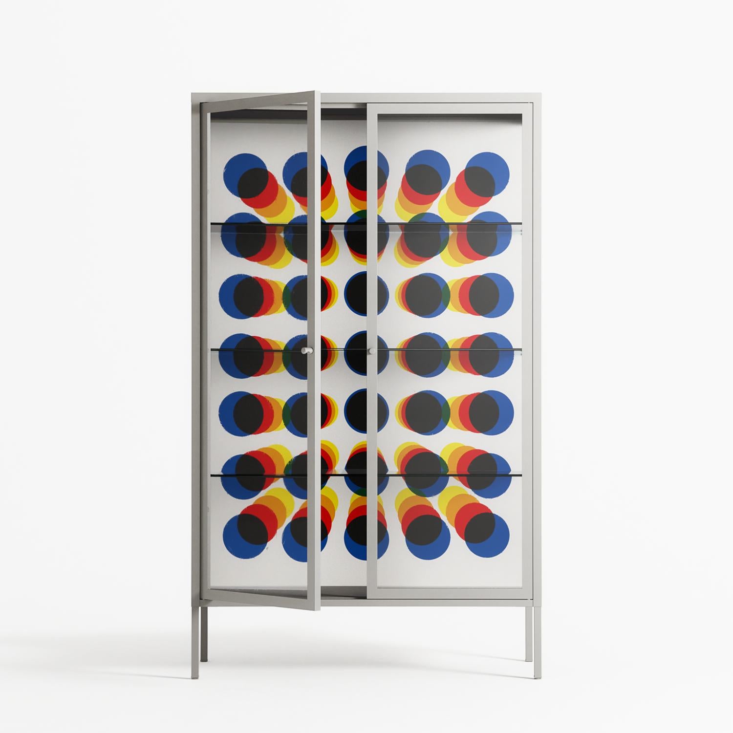 Perspektiva - Cabinet - Vratislav Pecka - Chalk - Clear glass
