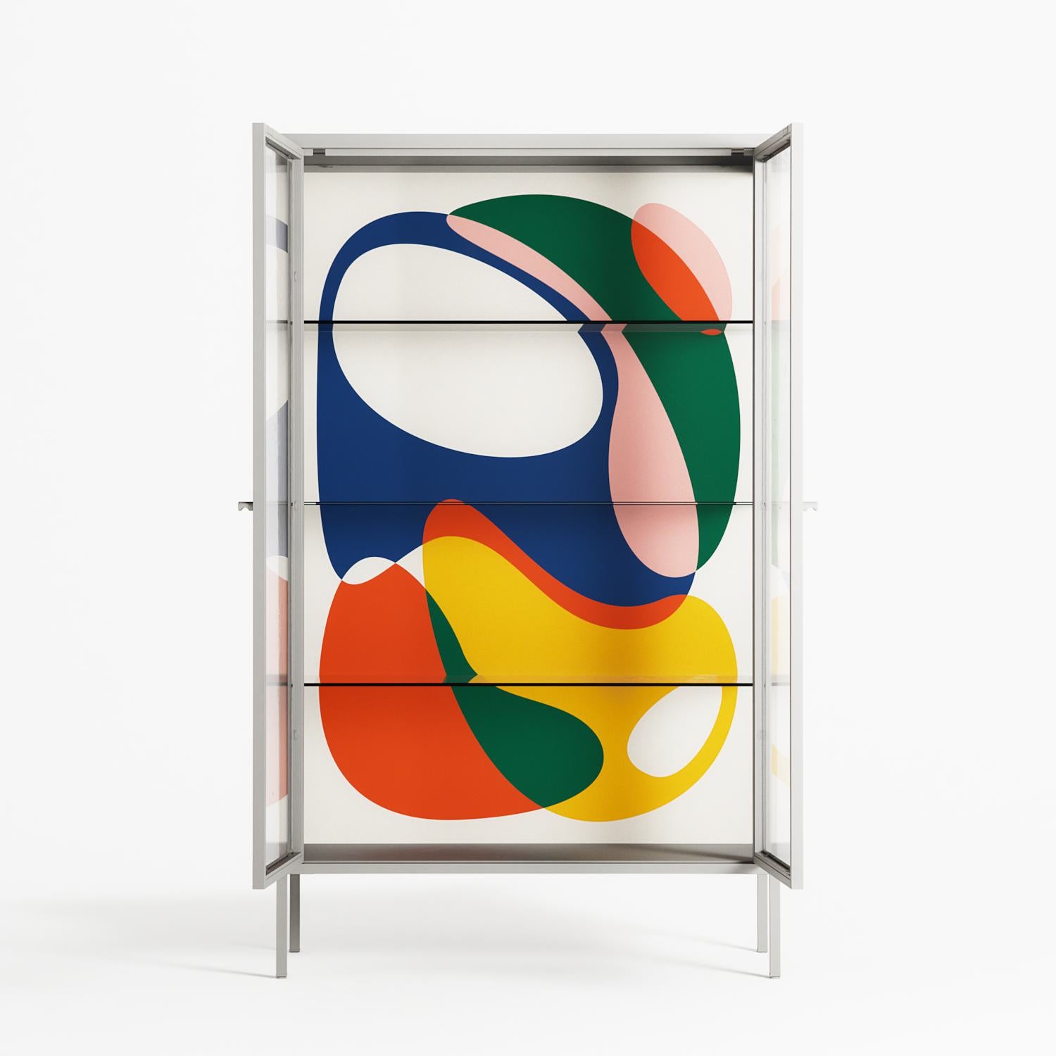 Spilled Paint - Cabinet - Vratislav Pecka - Chalk - Clear glass