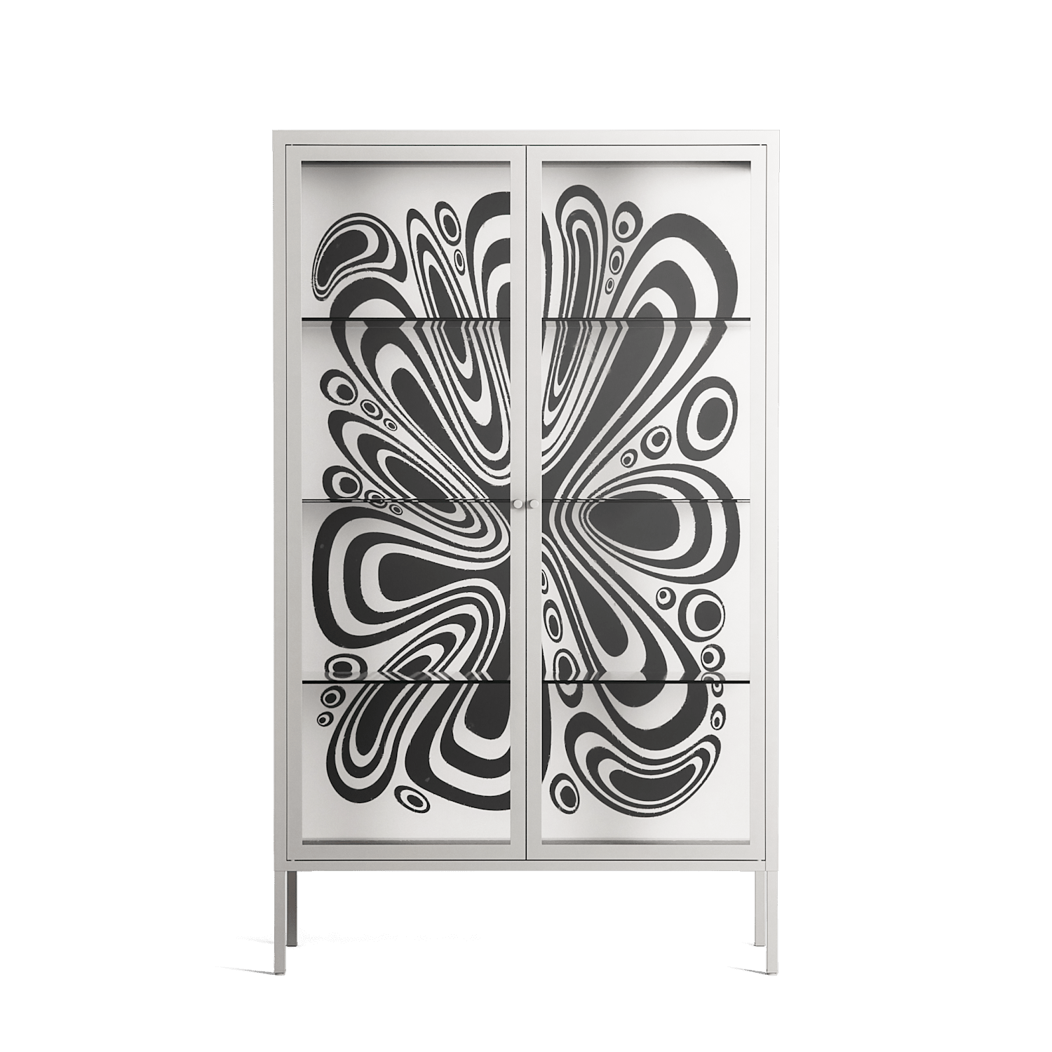 Splash of black - Cabinet - Vratislav Pecka - Chalk - Clear glass