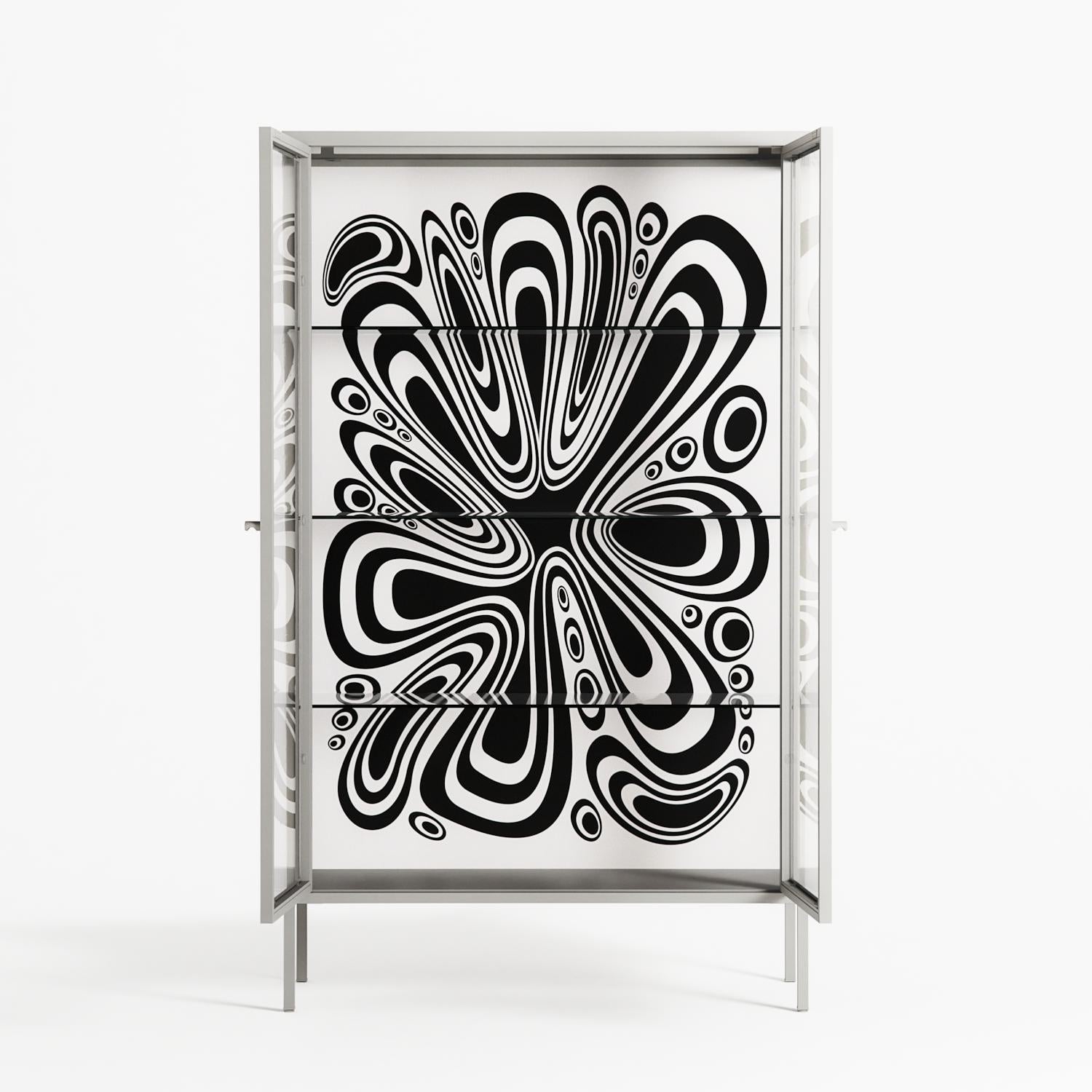 Splash of black - Cabinet - Vratislav Pecka - Chalk - Clear glass