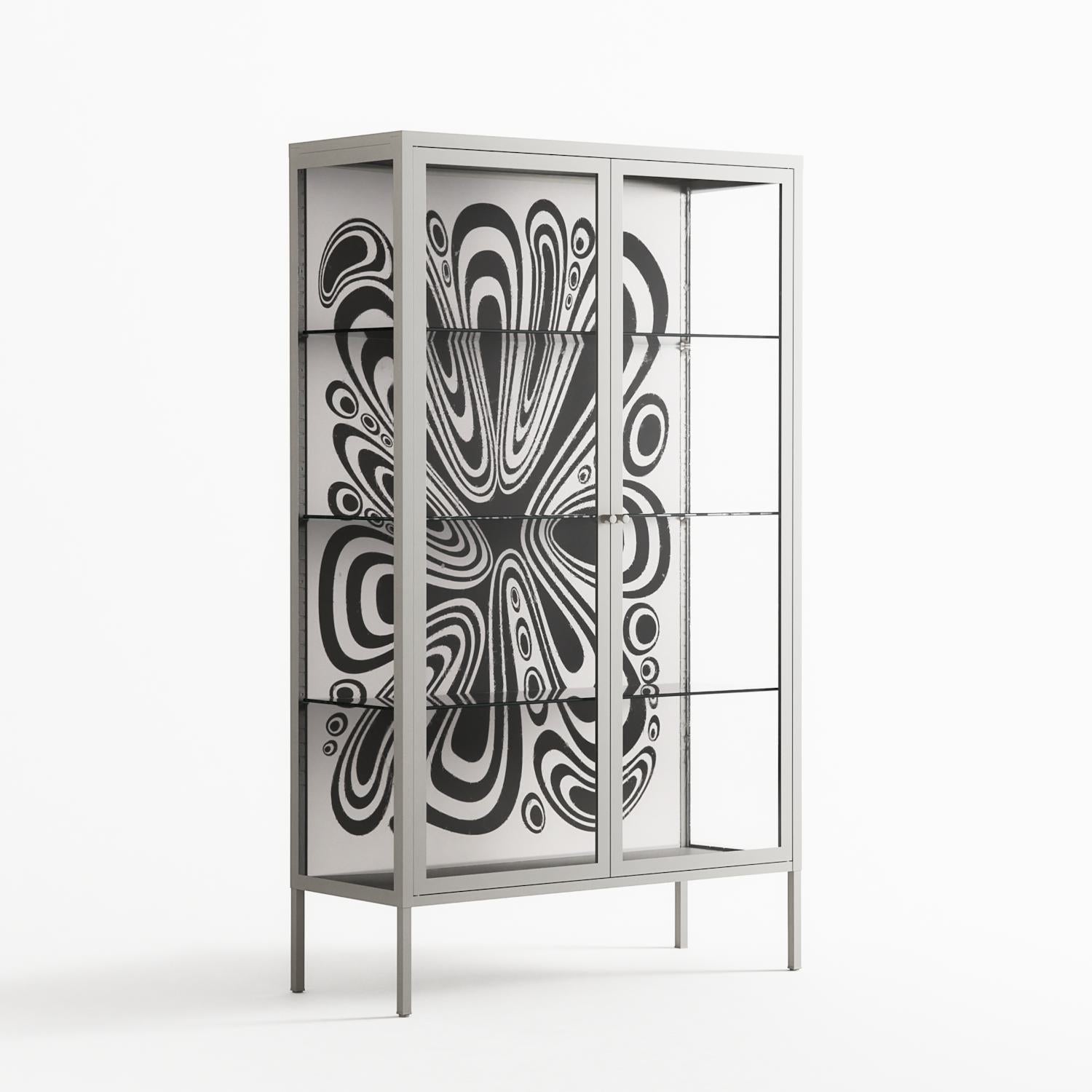 Splash of black - Cabinet - Vratislav Pecka - Chalk - Clear glass