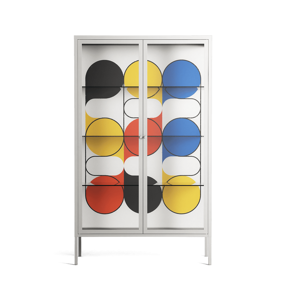 Springs - Cabinet - Vratislav Pecka - Chalk - Clear glass