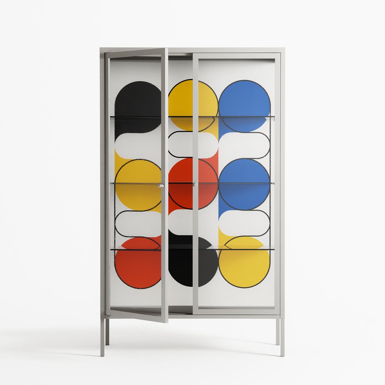 Springs - Cabinet - Vratislav Pecka - Chalk - Clear glass