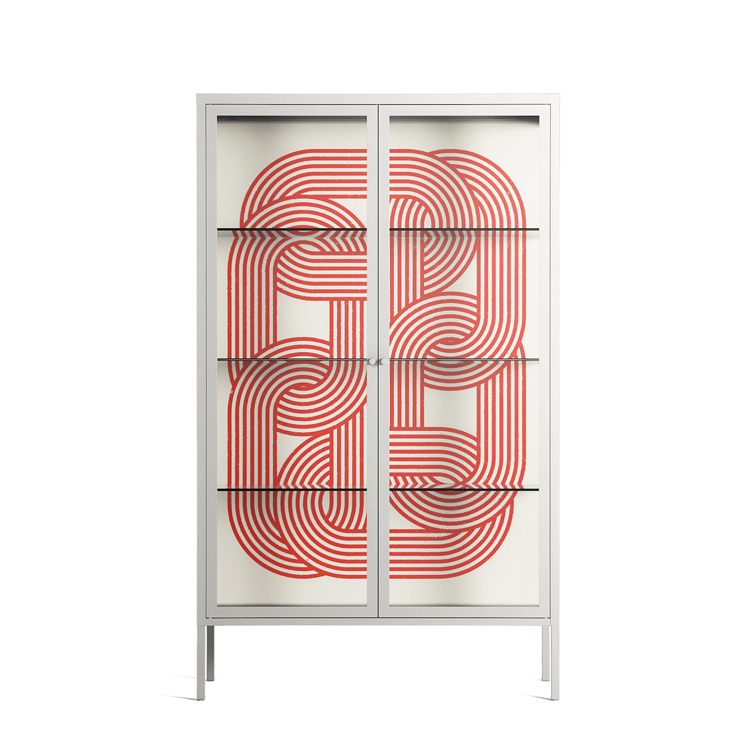 United - Cabinet - Vratislav Pecka - Chalk - Clear glass