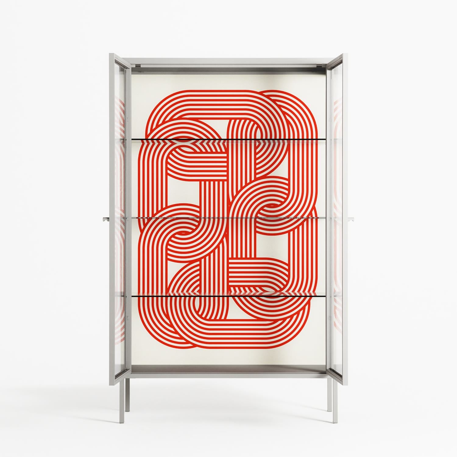 United - Cabinet - Vratislav Pecka - Chalk - Clear glass