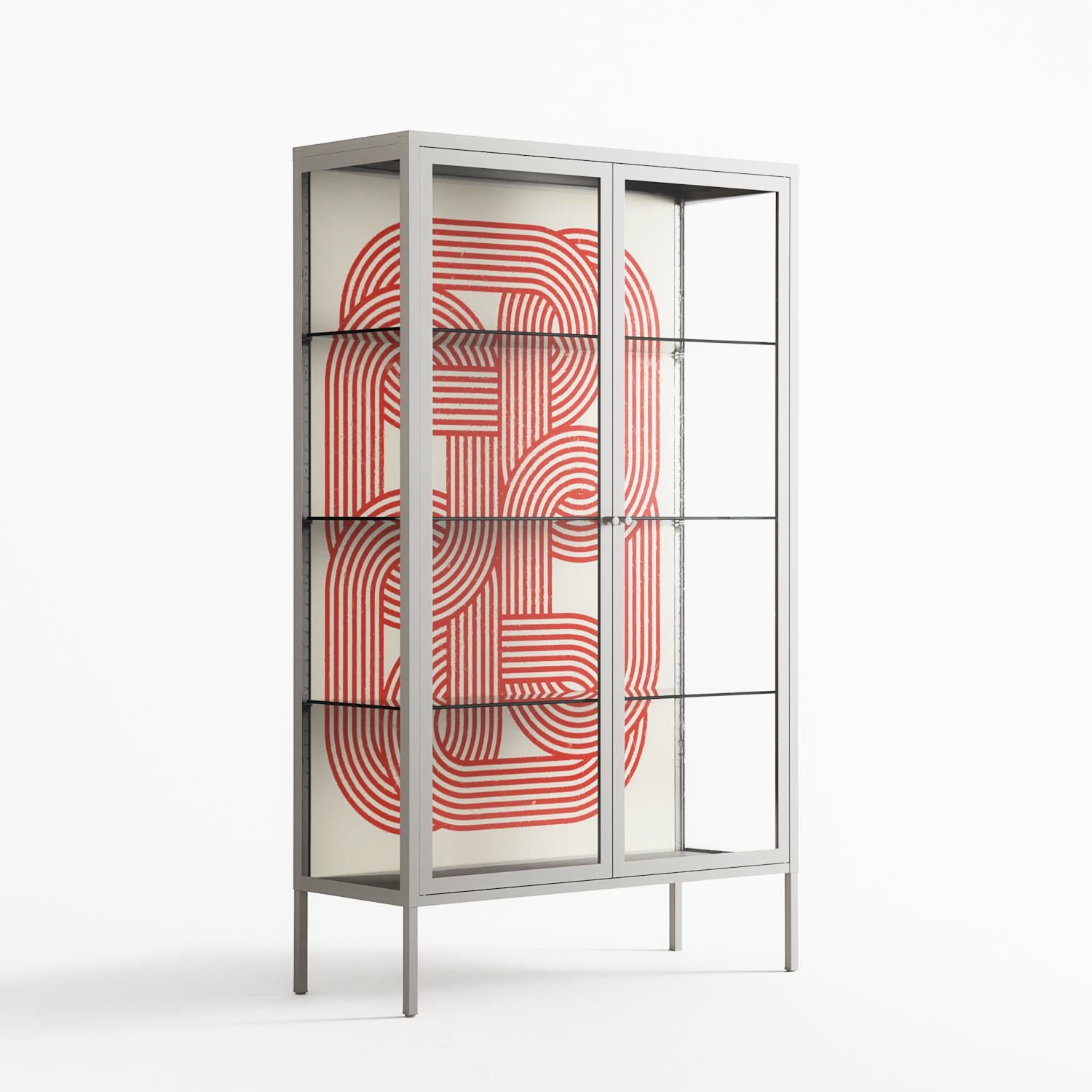 United - Cabinet - Vratislav Pecka - Chalk - Clear glass