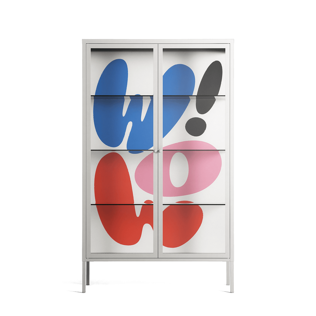 Wow - Cabinet - Vratislav Pecka - Chalk - Clear glass