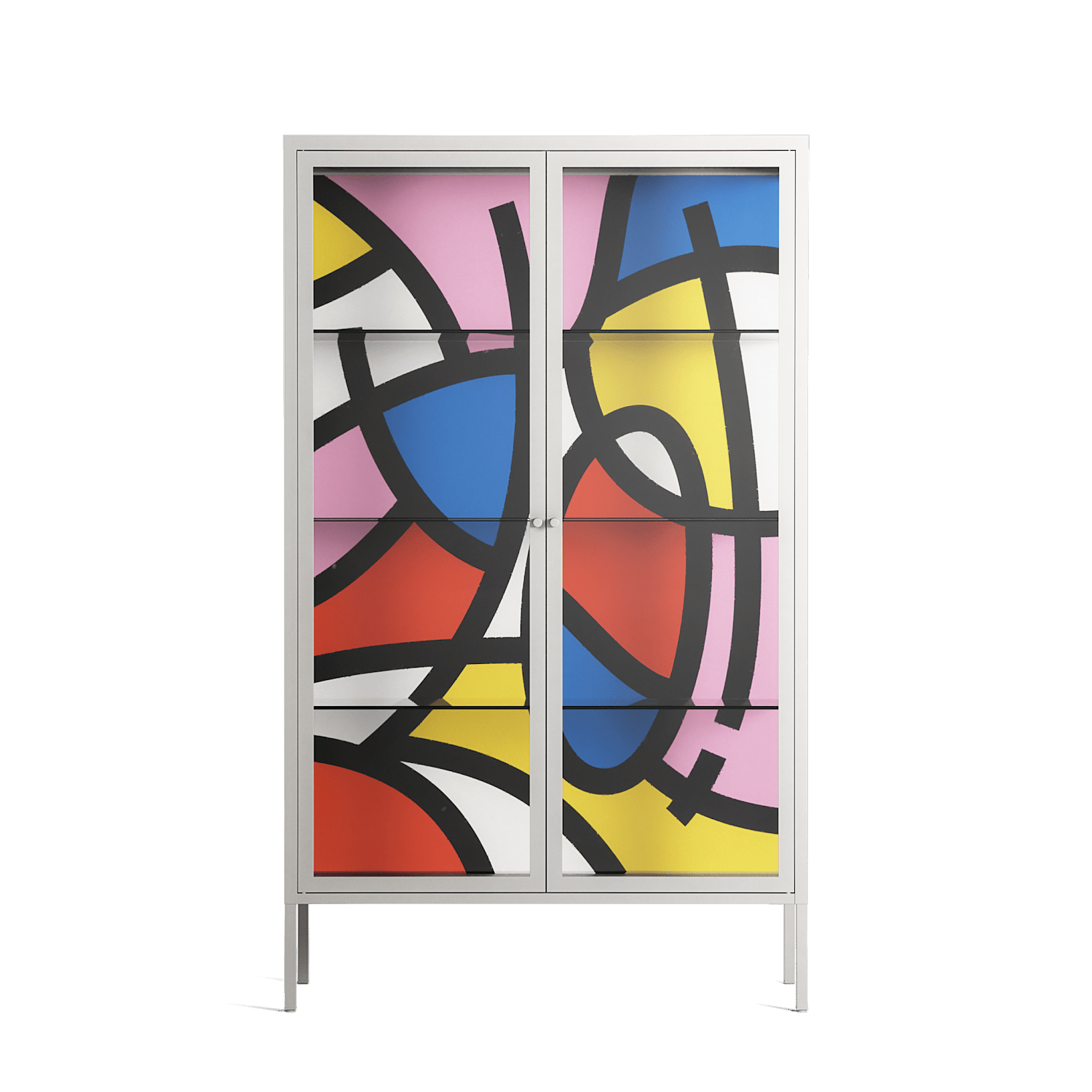 Yo - Cabinet - Vratislav Pecka - Chalk - Clear glass