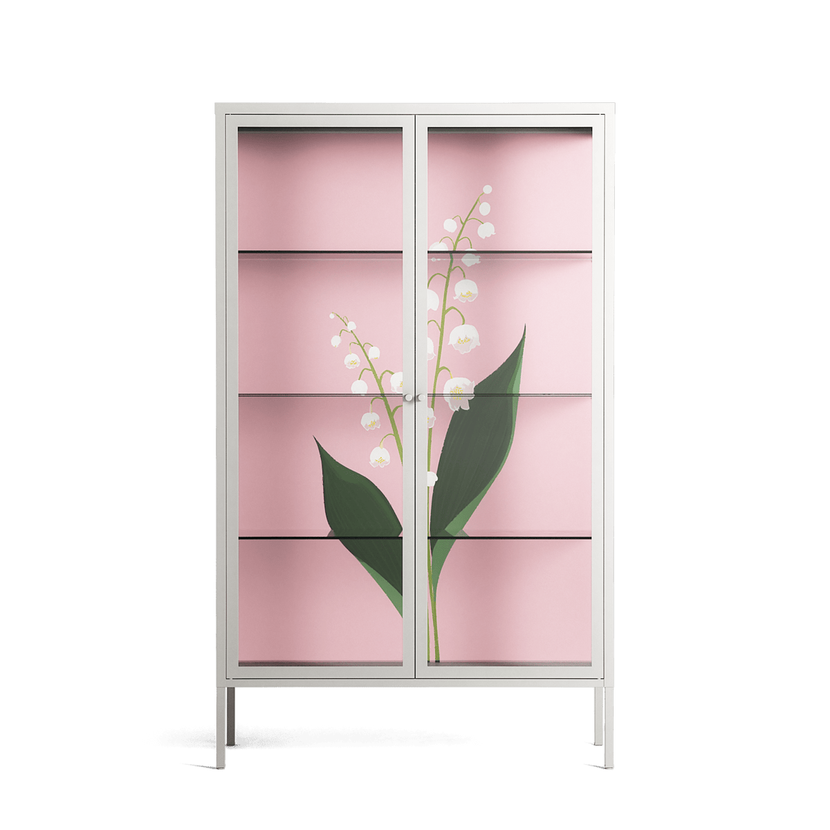 Kalas Konvalj - Cabinet - Nur Rydberg - Chalk - Clear glass